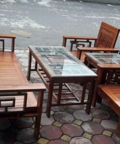Bộ bàn ghế gỗ sồi nga