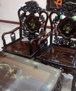 bộ bàn ghế Hoa lá tây gỗ trắc