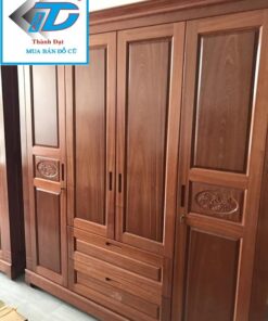 Tủ quần áo gỗ xoan đào 4 cánh cũ thanh lý