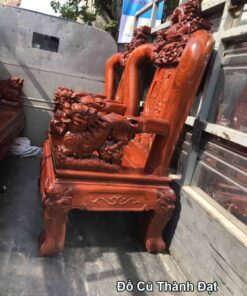 bàn ghế gỗ hương cũ tay 12