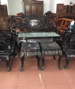 hoa lá tây bàn ghế gỗ trắc
