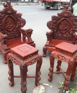 bộ bàn ghế đỉnh rồng gỗ hương