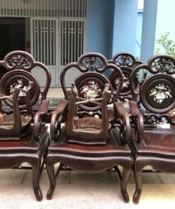 bàn ghế mỏ leo gỗ gụ 4 ghế cũ