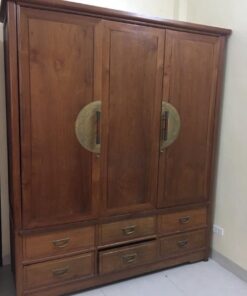tủ quần áo 3 cánh gỗ gụ cũ dáng minh