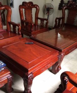 bộ bàn ghế gỗ hương tay 12 cũ quốc đào