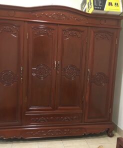 tủ quần áp gỗ gụ 4 cánh cũ thanh lý