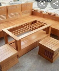 BÀN GHẾ GỖ SỒI HỘP