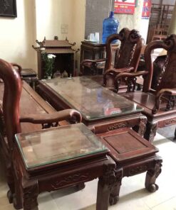 bộ bàn ghế gỗ hương cột 10 6 món