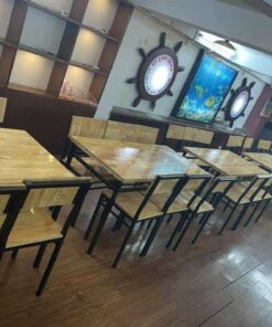 THANH LÝ BÀN GHẾ ĂN NHÀ HÀNG CŨ. CHÂN SẮT MẶT GỖ
