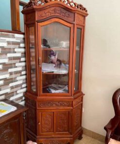 tủ rượu góc gỗ cũ
