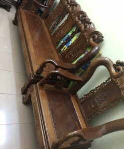 bộ bàn ghế gỗ gụ tay 12 thanh lý cũ
