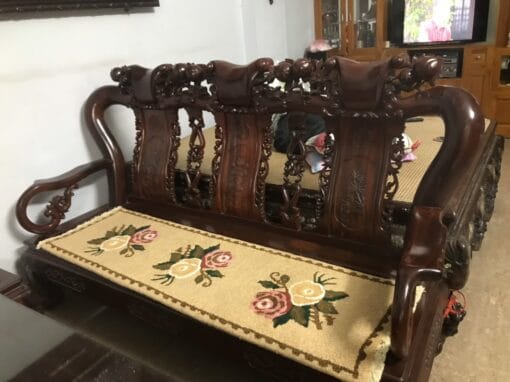 bộ bàn ghế gỗ gụ tay 10 cũ