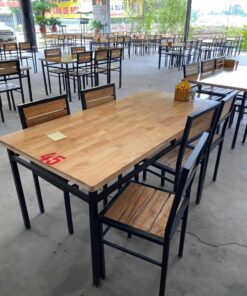 bàn mặt gỗ chân sắt