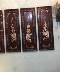 tranh tứ quý gỗ gụ cũ 7 t