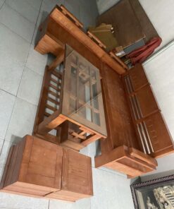 bàn ghế gỗ sồi cũ 4t