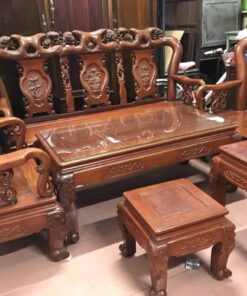 bộ bàn ghế gỗ hương đỏ 10 món