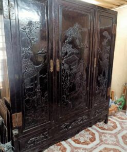 tủ cổ 3 buồng gỗ gụ ta