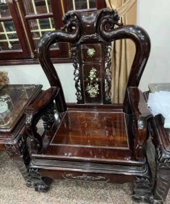 bộ bàn ghế gỗ trắc cột 10