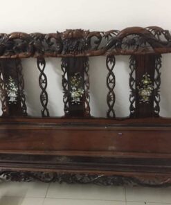 bộ bàn ghế gỗ mun cột 7