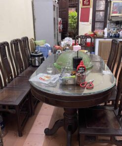 Bộ bàn ăn gỗ gụ 10 ghế cũ hàng lâu năm