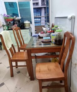 thanh lý bộ bàn ăn gỗ xoan đào 1 bàn 4 ghế