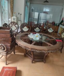 bộ bàn ghế trúc gỗ gụ hàng tái