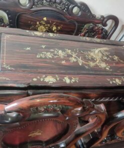 bộ bàn ghế gỗ mun hoa guột đào