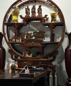 kệ bày đồ gỗ hương cũ kệ tròn