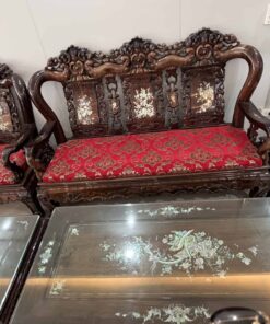 bàn ghế gỗ trắc cũ vai 10 12 món