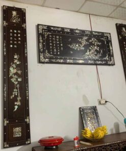 tranh tứ quý khảm trai gỗ gụ