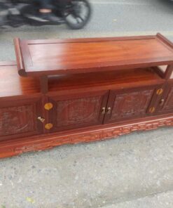 Kệ tivi dáng minh gỗ hương