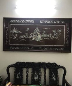 Tranh gỗ gụ vinh quy bái tổ