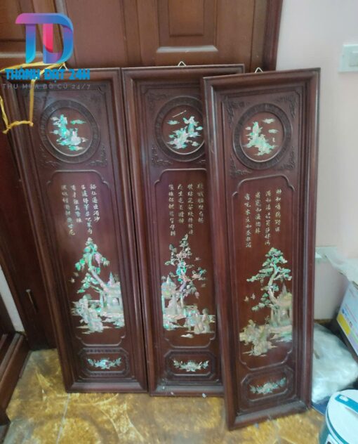 Tranh Tứ Quý Gỗ Gụ Khảm Trai