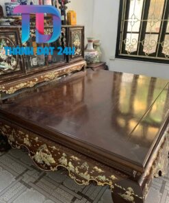 Sập Gụ 1.8x2 Mét Khảm Tích Đồng Quê