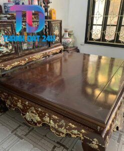 Sập Gụ 1.8x2 Mét Khảm Tích Đồng Quê