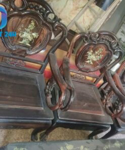 Bộ Bàn Ghế Guột Gỗ Mun 8 Món