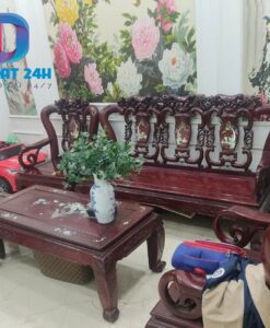 Bộ Bàn Ghế Quốc Hồng Tay 10 Gỗ Gụ Đồng Kỵ