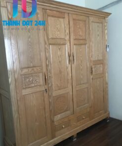 Tủ Quần Áo 4 Cánh Gỗ Tần Bì Sồi Nga