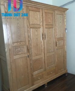 Tủ Quần Áo 4 Cánh Gỗ Tần Bì Sồi Nga